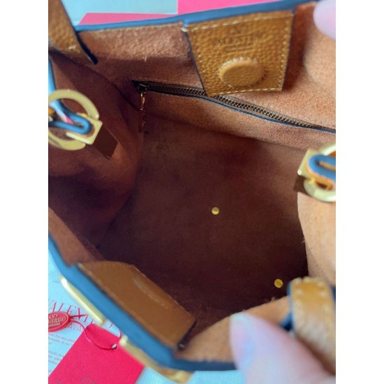 Replica Valentino Alltime Small Bag Brown Grained Calfskin