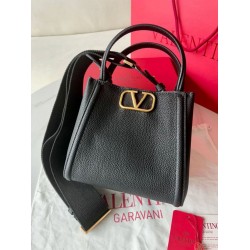 Fake Valentino Alltime Small Bag Black Grained Calfskin Replica