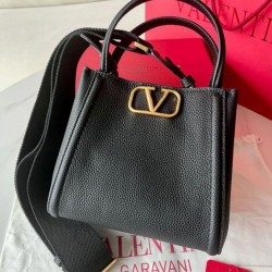 Fake Valentino Alltime Small Bag Black Grained Calfskin Replica