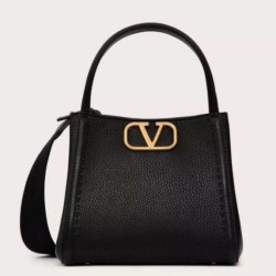Fake Valentino Alltime Small Bag Black Grained Calfskin Replica