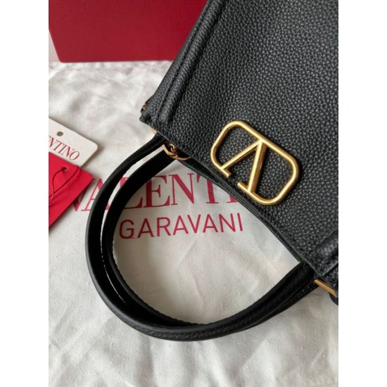 Fake Valentino Alltime Small Bag Black Grained Calfskin Replica