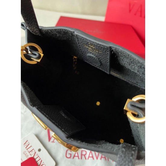 Fake Valentino Alltime Small Bag Black Grained Calfskin Replica