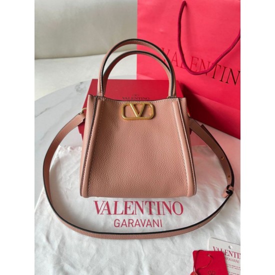 Fake Valentino Alltime Small Bag Nude Grained Calfskin Replica