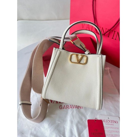 Replica Valentino Alltime Small Bag White Grained Calfskin