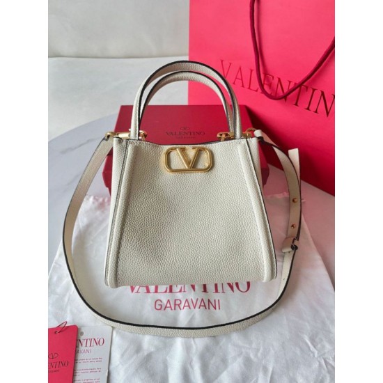 Replica Valentino Alltime Small Bag White Grained Calfskin