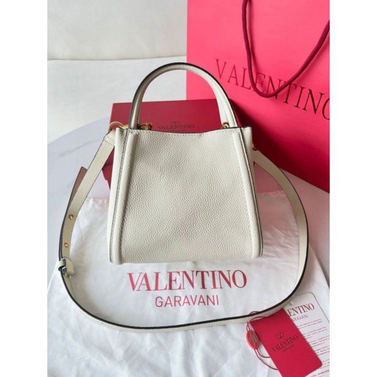 Replica Valentino Alltime Small Bag White Grained Calfskin