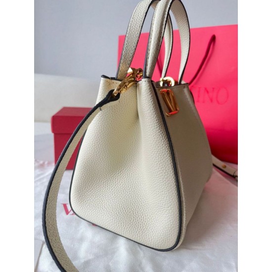 Replica Valentino Alltime Small Bag White Grained Calfskin
