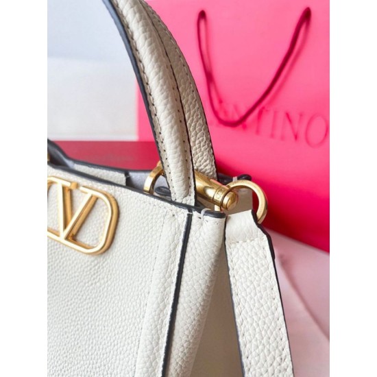 Replica Valentino Alltime Small Bag White Grained Calfskin