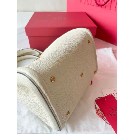 Replica Valentino Alltime Small Bag White Grained Calfskin