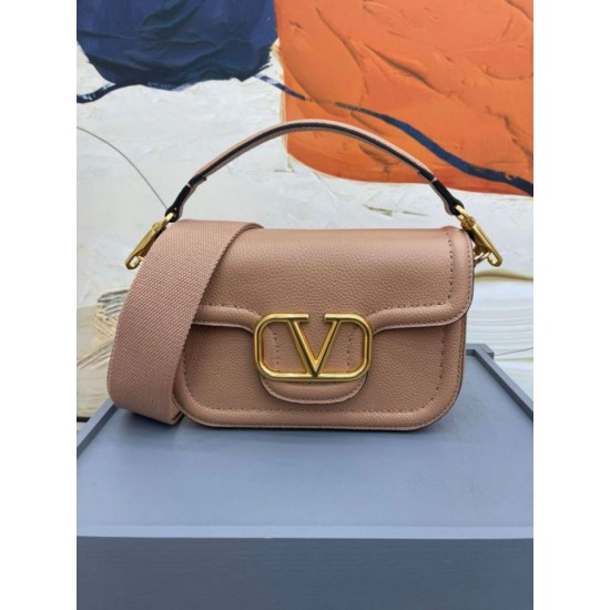 Replica Valentino Alltime Shoulder Bag Beige Grained 