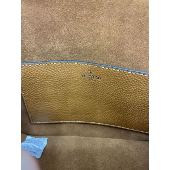 Replica Valentino Alltime Shoulder Bag Brown Grained 