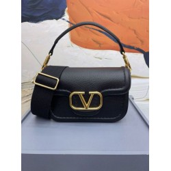 Replica Valentino Alltime Shoulder Bag Black Grained 