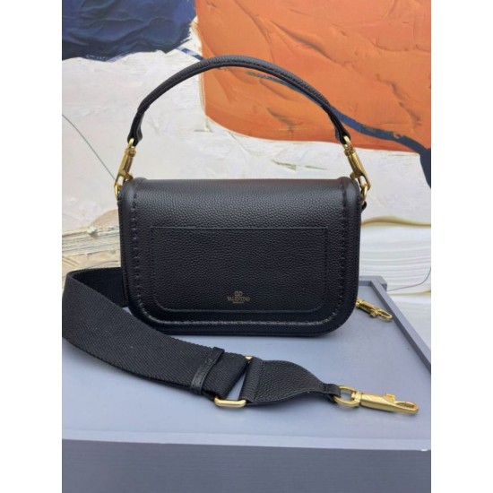 Replica Valentino Alltime Shoulder Bag Black Grained 