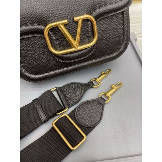 Replica Valentino Alltime Shoulder Bag Black Grained 