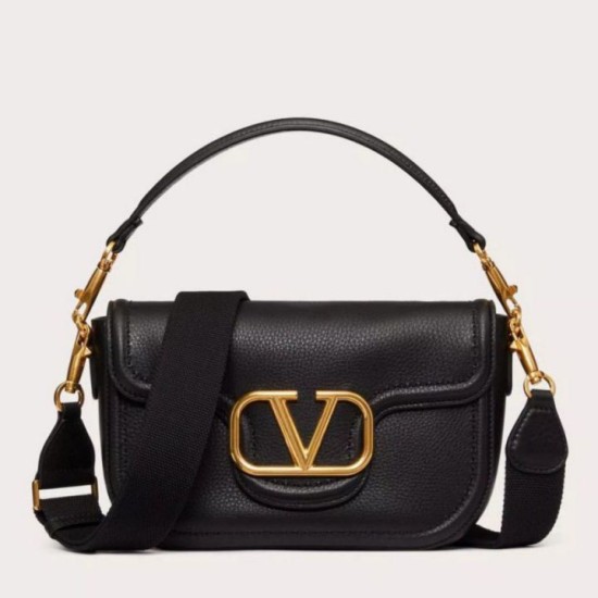Replica Valentino Alltime Shoulder Bag Black Grained 