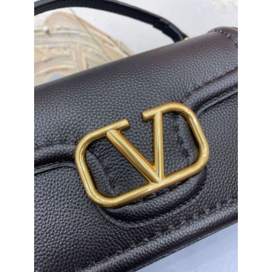 Replica Valentino Alltime Shoulder Bag Black Grained 