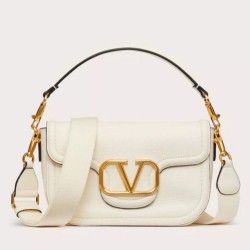 Replica Valentino Alltime Shoulder Bag White Grained 