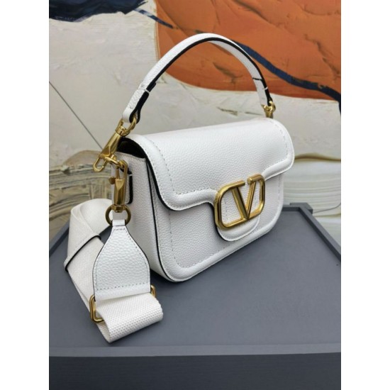 Replica Valentino Alltime Shoulder Bag White Grained 