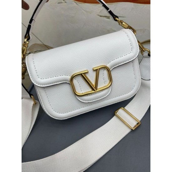 Replica Valentino Alltime Shoulder Bag White Grained 
