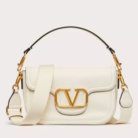 Replica Valentino Alltime Shoulder Bag White Grained 