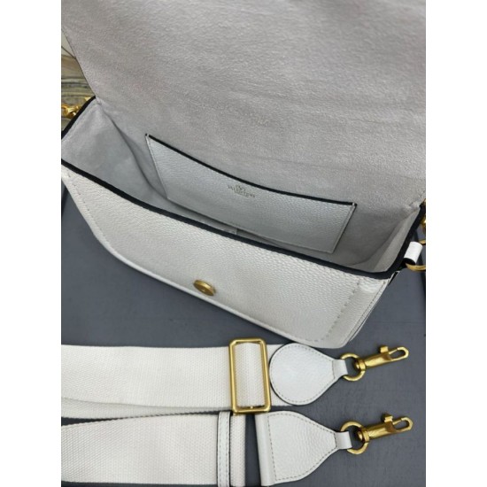 Replica Valentino Alltime Shoulder Bag White Grained 