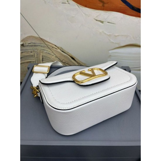 Replica Valentino Alltime Shoulder Bag White Grained 