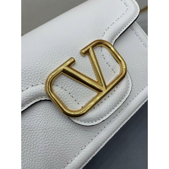 Replica Valentino Alltime Shoulder Bag White Grained 