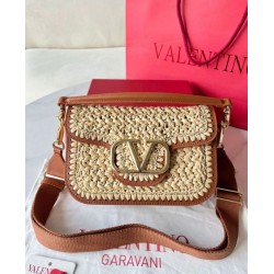 Fake Valentino Alltime Shoulder Bag Natural Raffia Replica