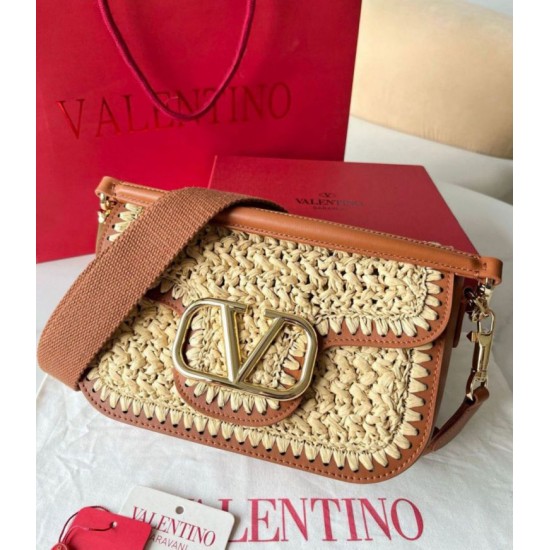 Fake Valentino Alltime Shoulder Bag Natural Raffia Replica