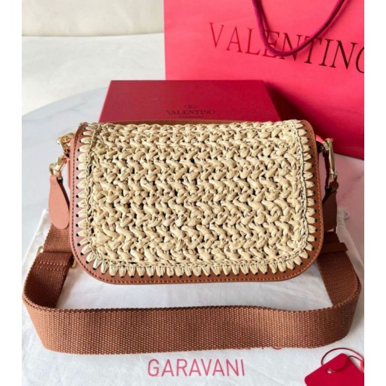 Fake Valentino Alltime Shoulder Bag Natural Raffia Replica