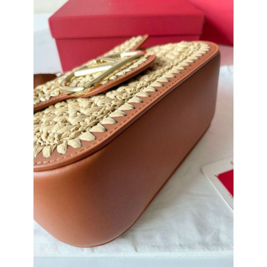 Fake Valentino Alltime Shoulder Bag Natural Raffia Replica