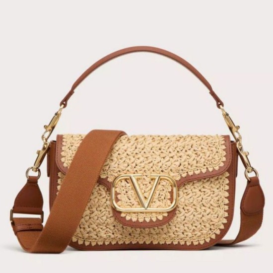 Fake Valentino Alltime Shoulder Bag Natural Raffia Replica