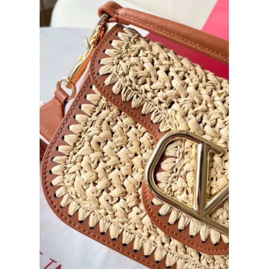 Fake Valentino Alltime Shoulder Bag Natural Raffia Replica