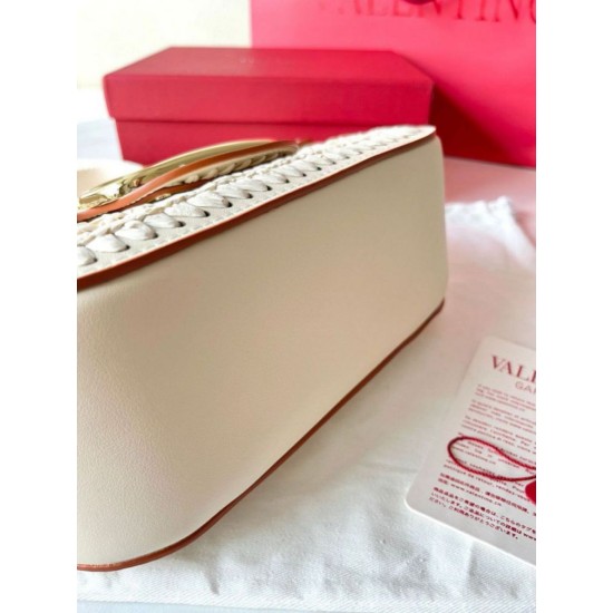 Replica Valentino Alltime Shoulder Bag White Raffia