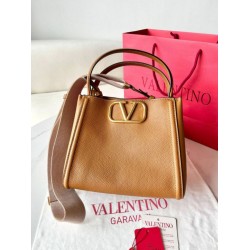 Replica Valentino Alltime Medium Bag Brown Grained Calfskin
