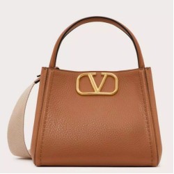 Replica Valentino Alltime Medium Bag Brown Grained Calfskin