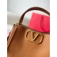 Replica Valentino Alltime Medium Bag Brown Grained Calfskin