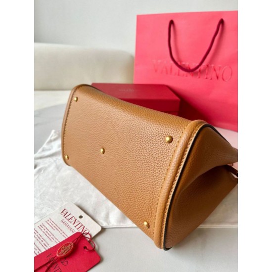Replica Valentino Alltime Medium Bag Brown Grained Calfskin
