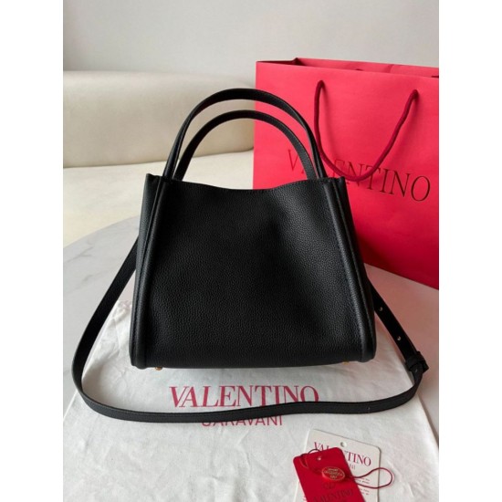 Replica Valentino Alltime Medium Bag Black Grained Calfskin Replica Valentino Alltime Medium Bag Black Grained Calfskin