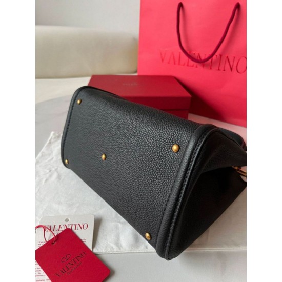 Replica Valentino Alltime Medium Bag Black Grained Calfskin Replica Valentino Alltime Medium Bag Black Grained Calfskin