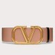 Replica Valentino VLogo Reversible Belt 70mm Beige and Black Calfskin