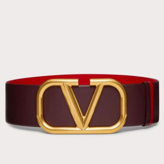 Replica Valentino VLogo Reversible Belt 70mm Burgundy and Red Calfskin Replica Valentino VLogo Reversible Belt 70mm Burgundy and Red Calfskin