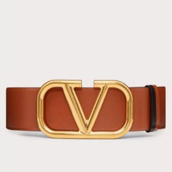 Replica Valentino VLogo Reversible Belt 70mm Brown and Black Calfskin