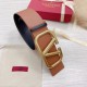 Replica Valentino VLogo Reversible Belt 70mm Brown and Black Calfskin