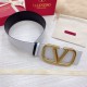 Fake Valentino VLogo Reversible Belt 70mm White and Black Calfskin Replica
