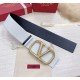 Fake Valentino VLogo Reversible Belt 70mm White and Black Calfskin Replica