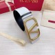 Fake Valentino VLogo Reversible Belt 70mm White and Black Calfskin Replica