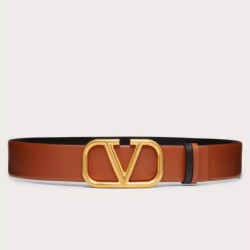 Replica Valentino VLogo Reversible Belt 40mm Brown and Black Calfskin