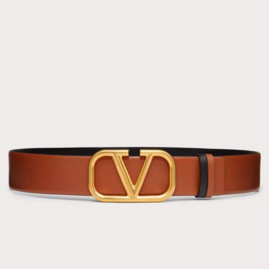 Replica Valentino VLogo Reversible Belt 40mm Brown and Black Calfskin
