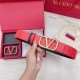 Replica Valentino VLogo Reversible Belt 40mm Black and Red Calfskin